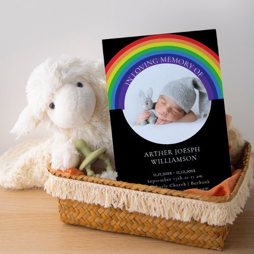 in loving memory rainbow baby funeral modern invitation
