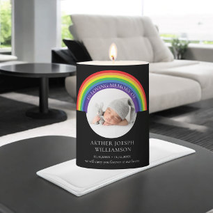 in loving memory rainbow baby rememberance  modern pillar candle
