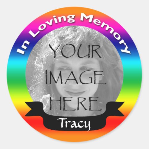 In Loving Memory Rainbow Photo Stickers