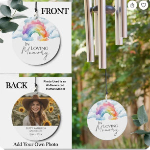 In Loving Memory Rainbow Promise Photo Wind Chime