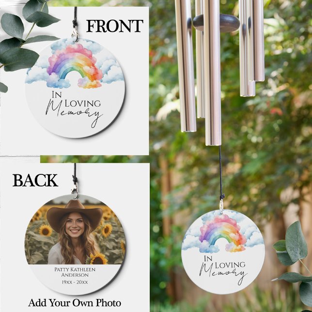 In Loving Memory Rainbow Promise Photo Wind Chime (Creator Uploaded)