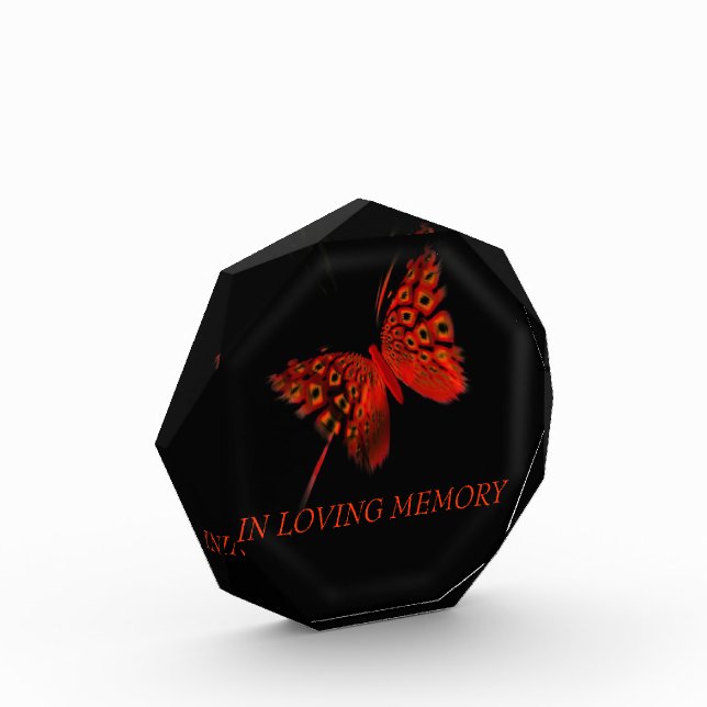 In Loving Memory Red Butterfly Award (Left)