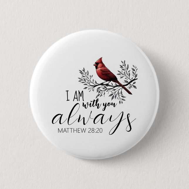 In Loving Memory: Red Cardinal  Button (Front)