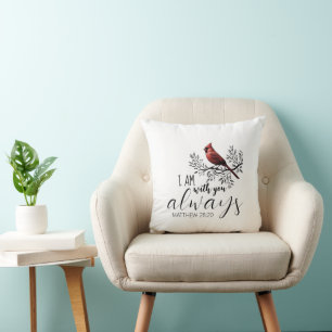 In Loving Memory: Red Cardinal Memorial Throw Pillow