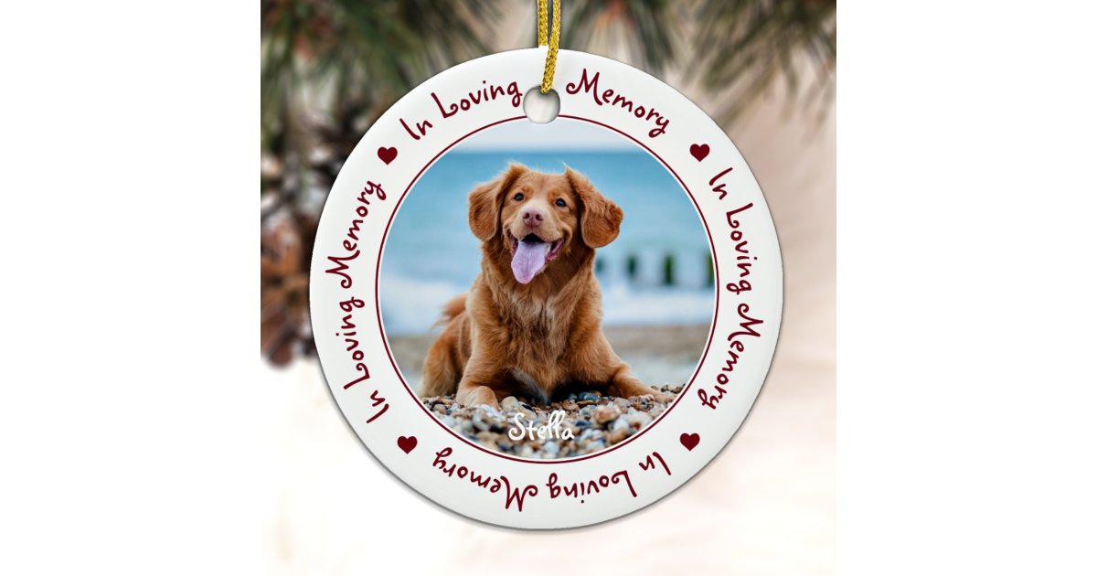 In Loving Memory Red Keepsake Pet Memorial Ceramic Ornament | Zazzle