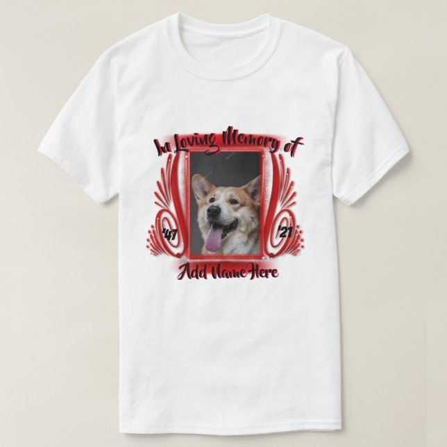 In loving memory (red)  photo personalized T-Shirt (Design Front)