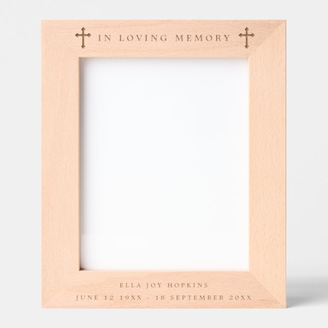 In Loving Memory Religious Memorial Engraved Frames (Front)