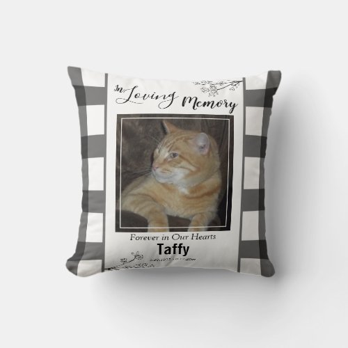 In Loving Memory Rembrance One Photo Throw Pillow