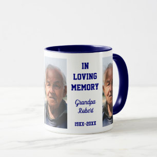 In Loving Memory Remembrance 4 Photo Navy Blue Mug