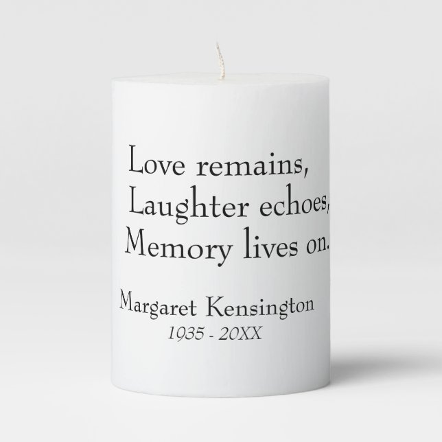 In Loving Memory - Remembrance Candle (Front)