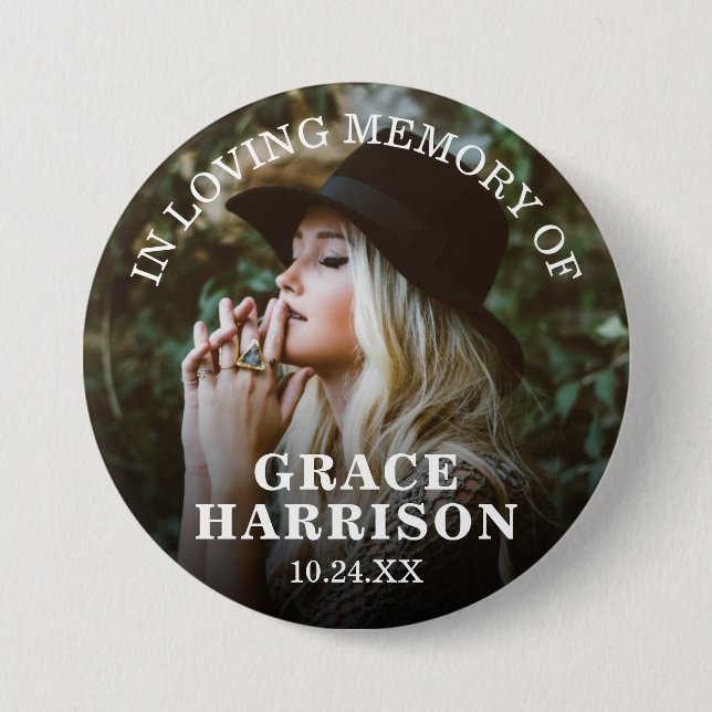 In Loving Memory | Remembrance Photo Button (Front)