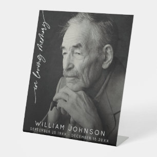 In Loving Memory Remembrance Photo Funeral  Pedestal Sign