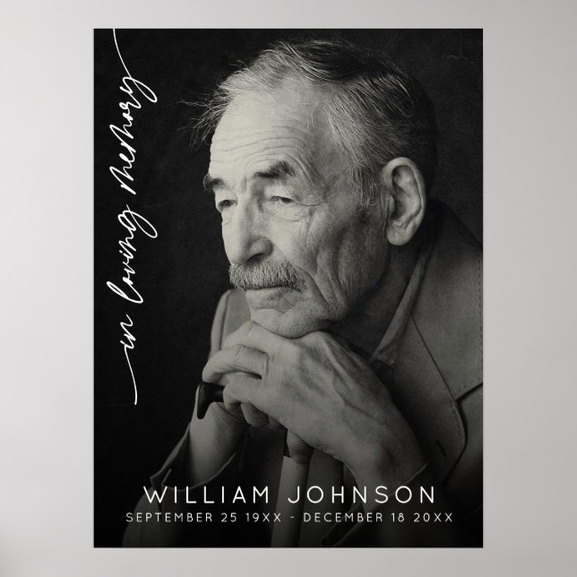 In Loving Memory Remembrance Photo Funeral  Poster (Front)