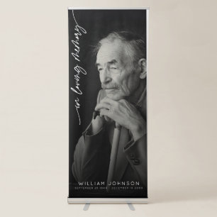 In Loving Memory Remembrance Photo Funeral Retractable Banner