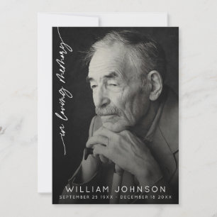 In Loving Memory Remembrance Photo Funeral Thank You Card