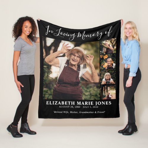 In Loving Memory Remembrance Photo Memorial  Fleece Blanket