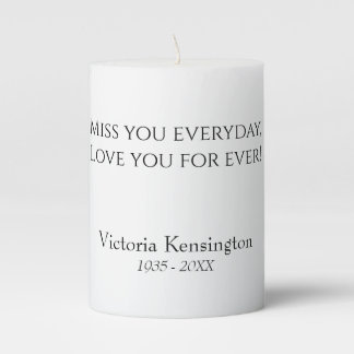 In Loving Memory - Remembrance Pillar Candle
