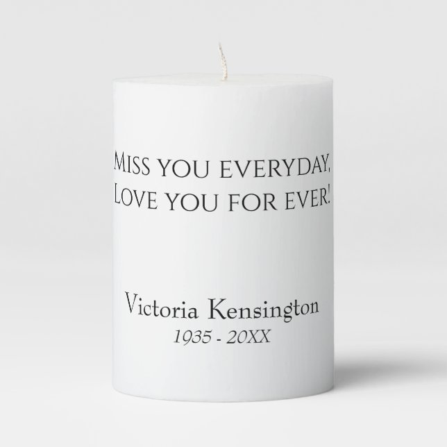 In Loving Memory - Remembrance Pillar Candle (Front)