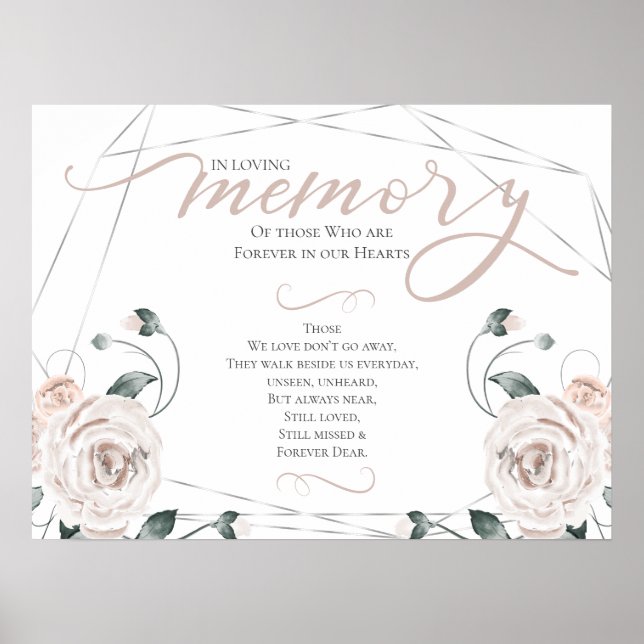 In Loving Memory Remembrance Prayer Wedding Sign (Front)