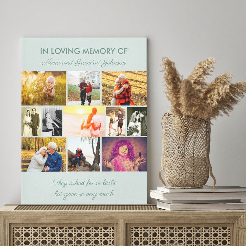 In Loving Memory Remembrance Quote _ Photo Collage Canvas Print