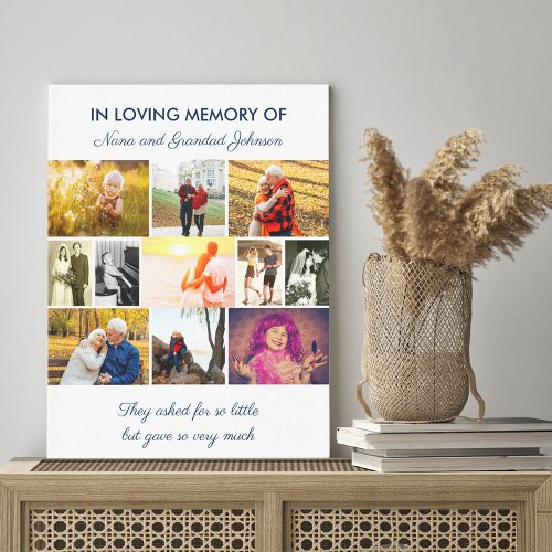 In Loving Memory Remembrance Quote _ Photo Collage Canvas Print