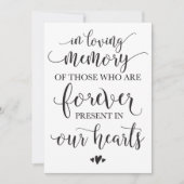 In Loving Memory Remembrance Wedding Ceremony Sign (Front)