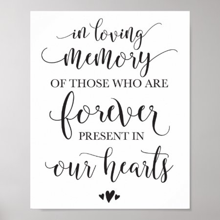 In Loving Memory Remembrance Wedding Ceremony Sign