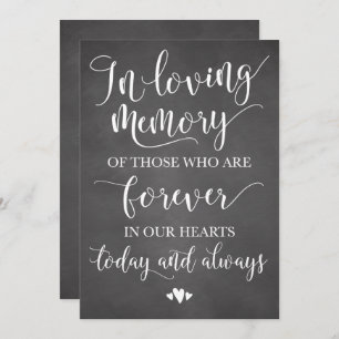 In Loving Memory Remembrance Wedding Ceremony Sign Invitation