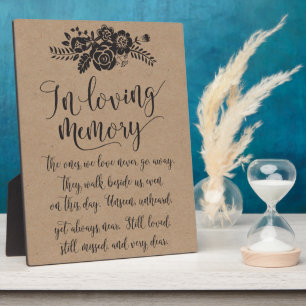 In Loving Memory Remembrance Wedding Ceremony Sign Plaque