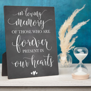 In Loving Memory Remembrance Wedding Ceremony Sign Plaque