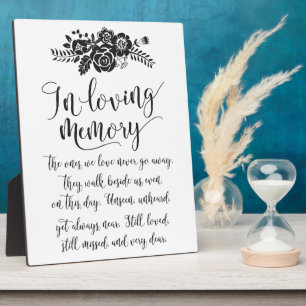 In Loving Memory Remembrance Wedding Ceremony Sign Plaque