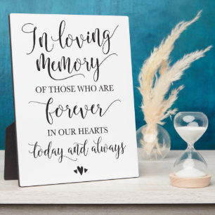 In Loving Memory Remembrance Wedding Ceremony Sign Plaque