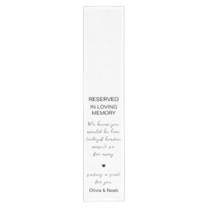 "In Loving Memory"Reserved Memorial Chair Wedding  Short Table Runner