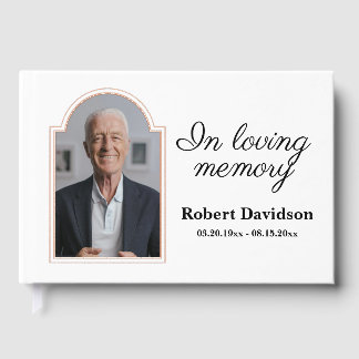 In Loving Memory Rose Gold Frame Memorial Funeral Foil Guest Book