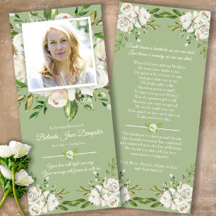 In Loving Memory Roses Funeral Thank You Card