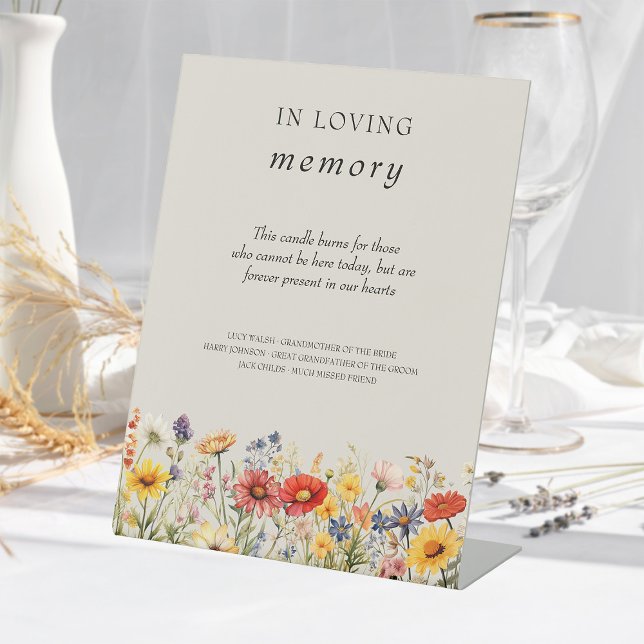 In Loving Memory Rustic Wildflower Wedding Sign (In Loving Memory sign from the Rustic Wildflower Wedding Collection by Darling & May)