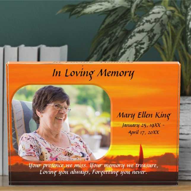 In Loving Memory Sailboat Sunset 1300 Photo Block (Creator Uploaded)