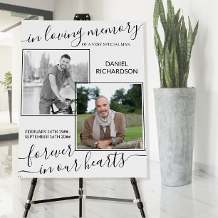In Loving Memory Script 2 Photo Funeral Foam Board