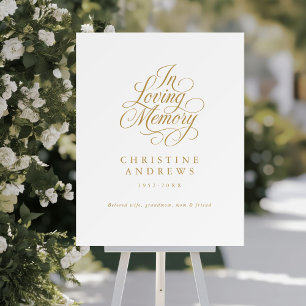 "In Loving Memory" Script Font Keepsake Funeral Foam Board