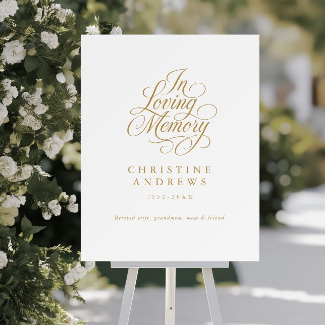 "In Loving Memory" Script Font Keepsake Funeral Foam Board (Custom "In Loving Memory" Script Font Keepsake Funeral Foam Board)