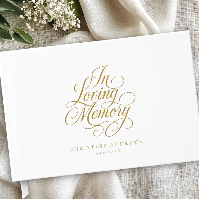 "In Loving Memory" Script Font Keepsake Funeral  Guest Book ("In Loving Memory" Script Font Keepsake Funeral Guest Book)