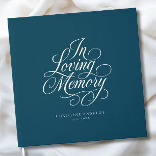 "In Loving Memory" Script Font Keepsake Funeral Guest Book