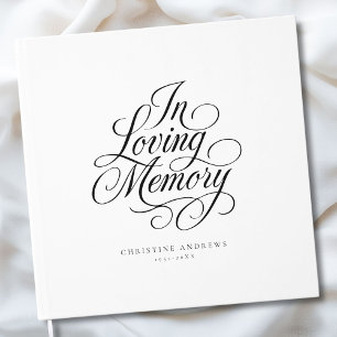 "In Loving Memory" Script Font Keepsake Funeral  Guest Book