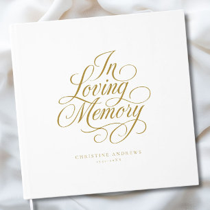 "In Loving Memory" Script Font Keepsake Funeral  Guest Book