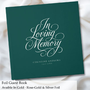 "In Loving Memory" Script Font Keepsake Funeral  Guest Book