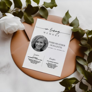 In Loving Memory Script Funeral Memorial Service Invitation