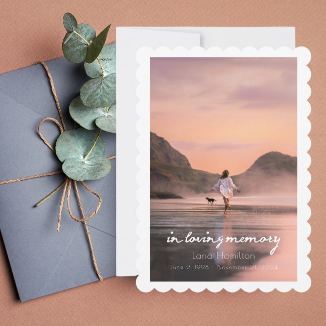 In Loving Memory Script Photo Funeral Program (Creator Uploaded)