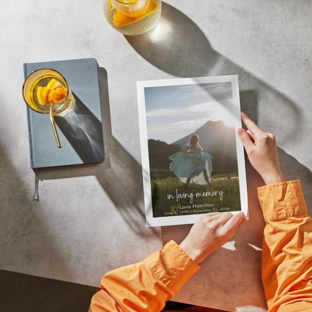 In Loving Memory Script Photo Funeral Program (Creator Uploaded)