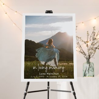 In Loving Memory Script Photo Funeral Sign
