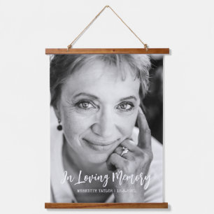 In Loving Memory Script Photo Remembrance Hanging Tapestry